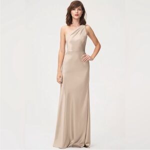 Jenny Yoo One Shoulder Satin Gown Size 6